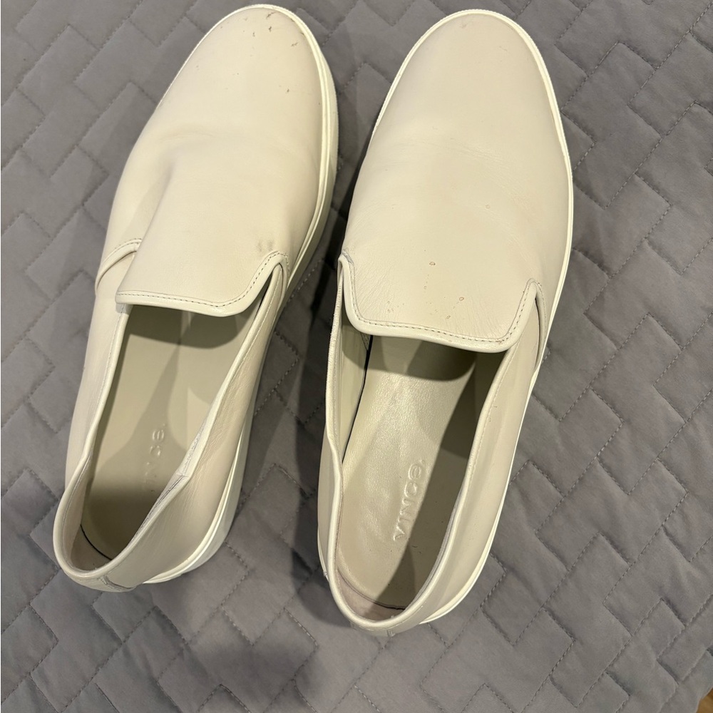 Vince Cream Leather Slip-On Sneakers - Picture 2 of 4
